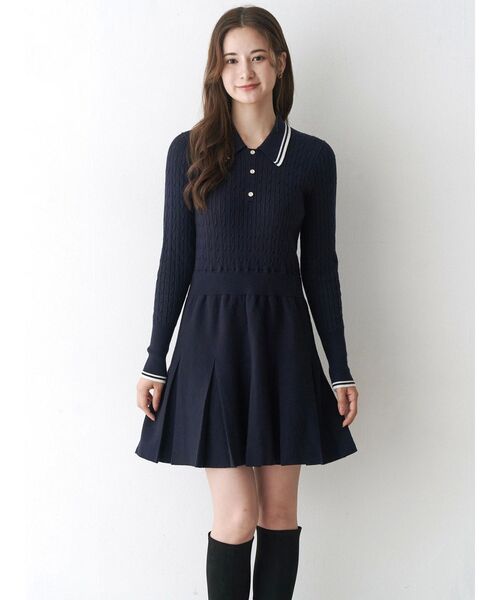 CALNAMUR(カルナムール)の「ニットプリーツワンピース(ワンピース・レディース・グレー/ネイビー/ブラウン・FREE)」の18枚目の写真