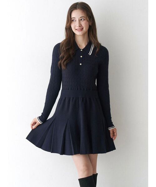 CALNAMUR(カルナムール)の「ニットプリーツワンピース(ワンピース・レディース・グレー/ネイビー/ブラウン・FREE)」の19枚目の写真