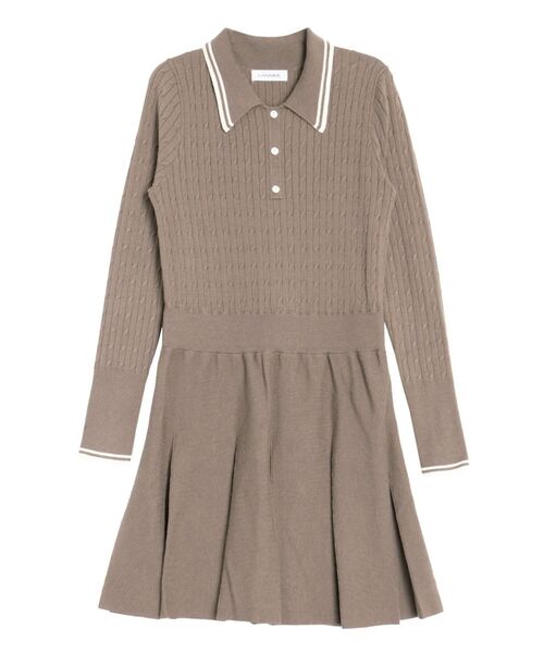 CALNAMUR(カルナムール)の「ニットプリーツワンピース(ワンピース・レディース・グレー/ネイビー/ブラウン・FREE)」の3枚目の写真