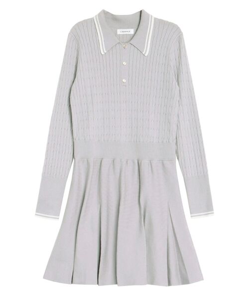 CALNAMUR(カルナムール)の「ニットプリーツワンピース(ワンピース・レディース・グレー/ネイビー/ブラウン・FREE)」の2枚目の写真