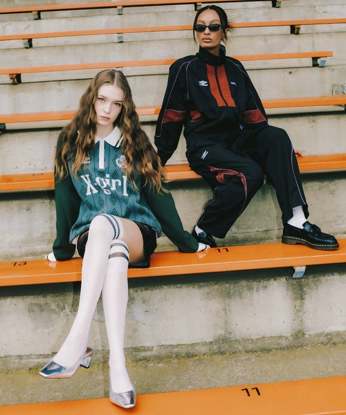 UMBRO（アンブロ）の「X-girl x UMBRO WIDE LEG TRACK PANTS（その他パンツ・レディース・ブラック/ネイビー・M/S）」の17枚目の写真