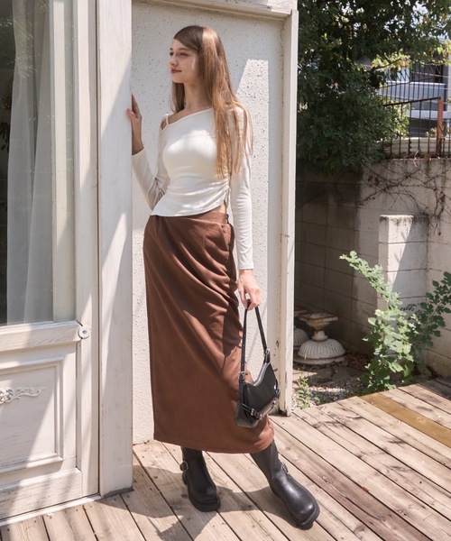トップス riu Ribbon one shoulder tops One shoulder Toile de Jouy tops – Riu