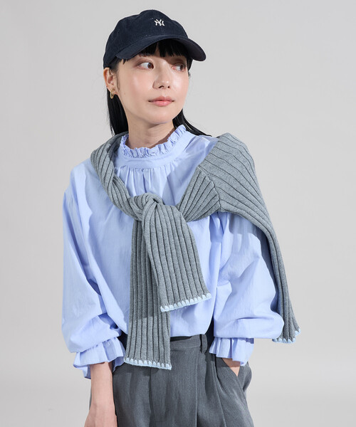 セール】前後2WAY フリルリボンブラウス/バックリボンブラウス（シャツ