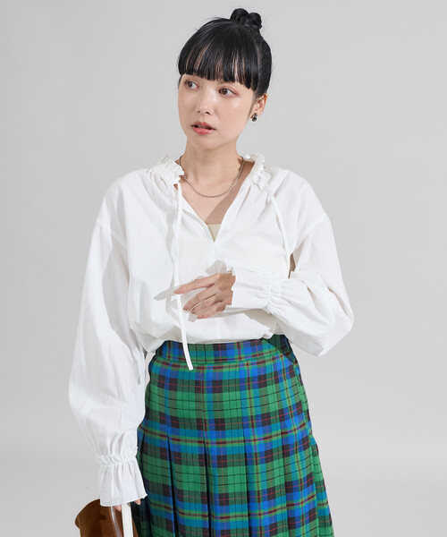 FREAK'S STORE(フリークスストア)の「前後2WAY フリルリボンブラウス/バックリボンブラウス(シャツ/ブラウス・レディース・ブラック/サックスブルー/オフホワイト/その他13・ONE SIZE)」の19枚目の写真