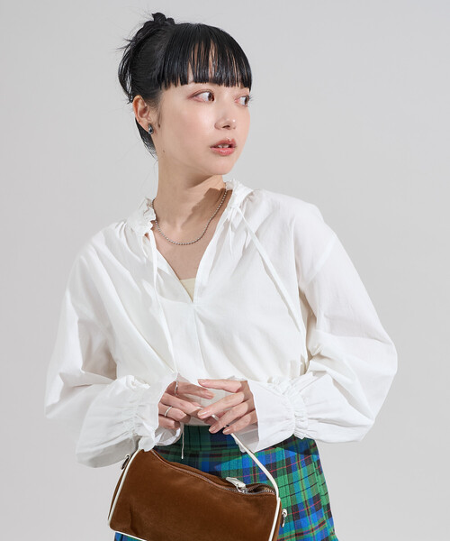 FREAK'S STORE(フリークスストア)の「前後2WAY フリルリボンブラウス/バックリボンブラウス(シャツ/ブラウス・レディース・ブラック/サックスブルー/オフホワイト/その他13・ONE SIZE)」の21枚目の写真