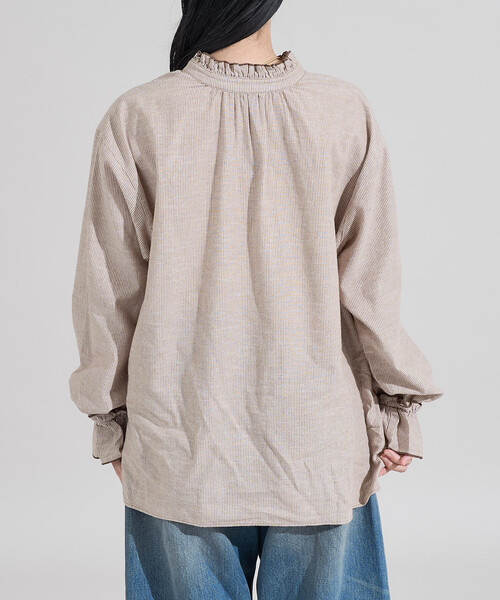 セール】前後2WAY フリルリボンブラウス/バックリボンブラウス（シャツ