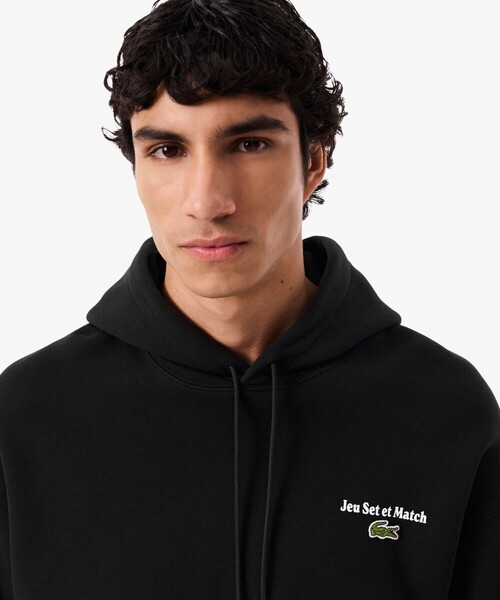 LACOSTE（ラコステ）の「Jeu Set et Match バックプリント ルーズシルエット スウェットフーディー / プルオーバーパーカー（パーカー・メンズ・ホワイト/ブラック・2/4/6/3/5）」の7枚目の写真