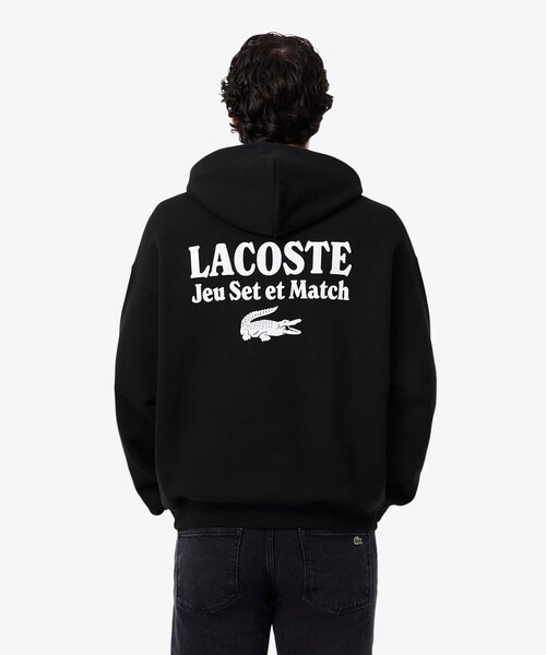 LACOSTE（ラコステ）の「Jeu Set et Match バックプリント ルーズシルエット スウェットフーディー / プルオーバーパーカー（パーカー・メンズ・ホワイト/ブラック・2/4/6/3/5）」の8枚目の写真
