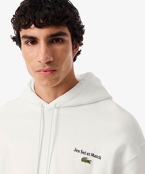 LACOSTE（ラコステ）の「Jeu Set et Match バックプリント ルーズシルエット スウェットフーディー / プルオーバーパーカー（パーカー・メンズ・ホワイト/ブラック・2/4/6/3/5）」の15枚目の写真