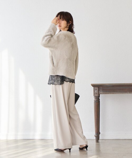 RIVE DROITE（リヴドロワ）の「【リバイバル/着映え】ダブルフェイスシャギーカーデ・2（カーディガン/ボレロ・レディース・グレイッシュベージュ/ブルー/ブラウン・FREE）」の20枚目の写真