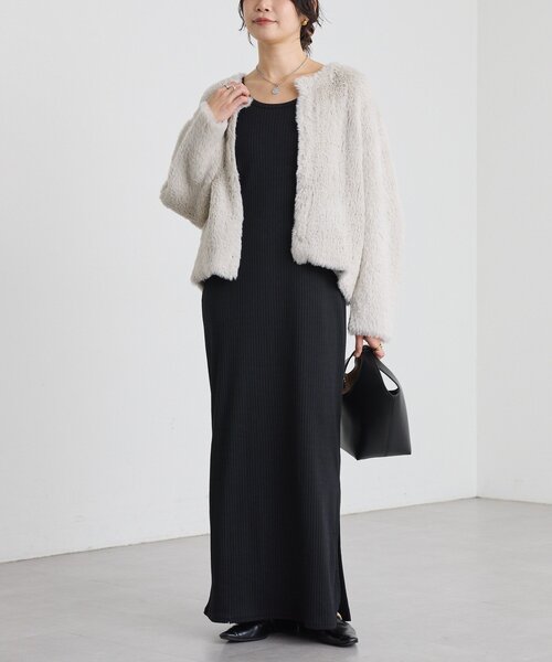 RIVE DROITE（リヴドロワ）の「【リバイバル/着映え】ダブルフェイスシャギーカーデ・2（カーディガン/ボレロ・レディース・グレイッシュベージュ/ブルー/ブラウン・FREE）」の19枚目の写真