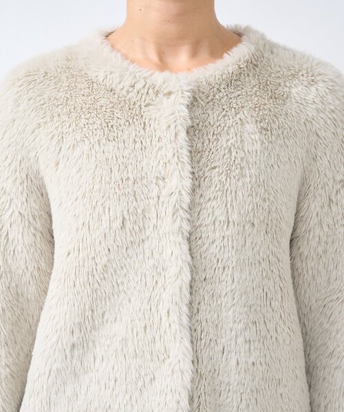 RIVE DROITE（リヴドロワ）の「【リバイバル/着映え】ダブルフェイスシャギーカーデ・2（カーディガン/ボレロ・レディース・グレイッシュベージュ/ブルー/ブラウン・FREE）」の15枚目の写真