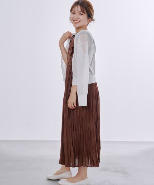 COHINA(コヒナ)の「リンクルプリーツワンピース 【低身長・小柄女性】(ワンピース・レディース・ブラウン/ブラック・SHORT/REGULAR)」の15枚目の写真