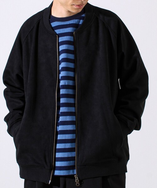 GLOSTER（グロスター）の「【秋の新定番】フェイクスエードMA-1ジップブルゾン（ブルゾン・メンズ・ブラック/オリーブ/ピンク・S/M/L）」の2枚目の写真