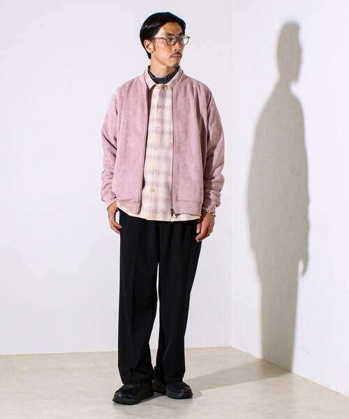 GLOSTER（グロスター）の「【秋の新定番】フェイクスエードMA-1ジップブルゾン（ブルゾン・メンズ・ブラック/オリーブ/ピンク・S/M/L）」の19枚目の写真