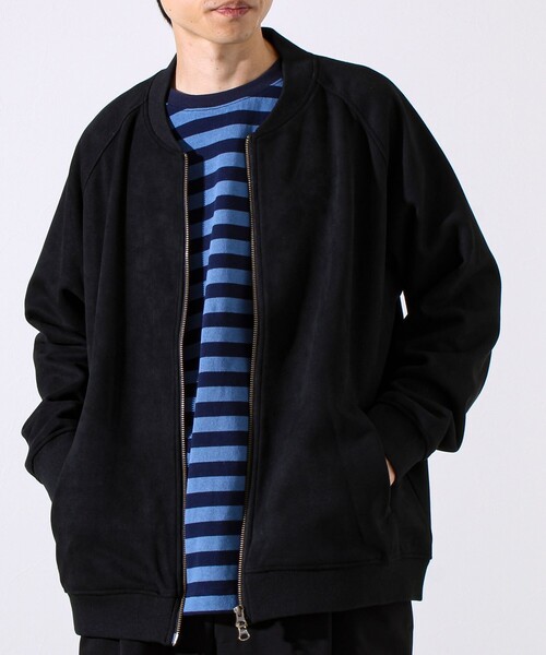 GLOSTER（グロスター）の「【秋の新定番】フェイクスエードMA-1ジップブルゾン（ブルゾン・メンズ・ブラック/オリーブ/ピンク・S/M/L）」の8枚目の写真