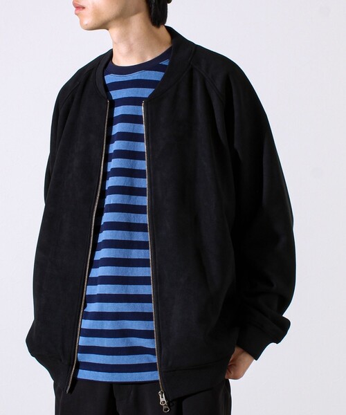 GLOSTER（グロスター）の「【秋の新定番】フェイクスエードMA-1ジップブルゾン（ブルゾン・メンズ・ブラック/オリーブ/ピンク・S/M/L）」の9枚目の写真