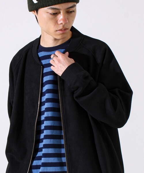 GLOSTER（グロスター）の「【秋の新定番】フェイクスエードMA-1ジップブルゾン（ブルゾン・メンズ・ブラック/オリーブ/ピンク・S/M/L）」の12枚目の写真