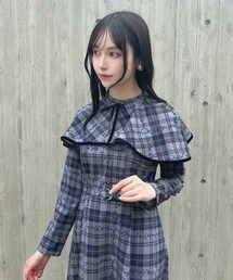 F i.n.t | プチフラワーチェック柄ケープ付きワンピース(ワンピース)