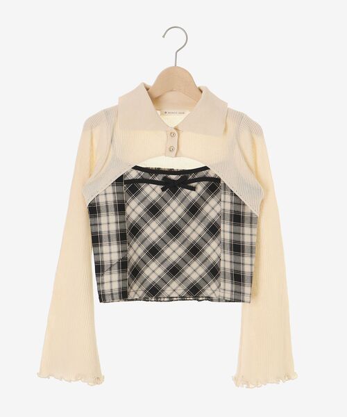 MAJESTIC LEGON（マジェスティックレゴン）の「バイカラーキャミ＆ショートボレロセット（ニット/セーター・レディース・ブラック/ベージュ/アイボリー/ブラック系その他・MEDIUM）」の22枚目の写真