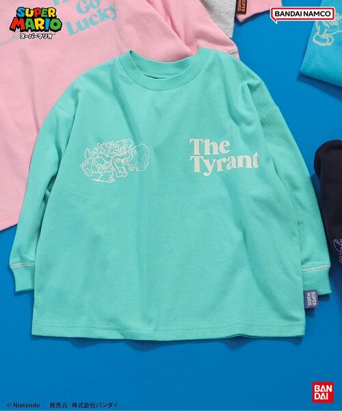 BANDAI(バンダイ)の「スーパーマリオ ボックスTシャツ(Tシャツ/カットソー・キッズ・ネイビー/オフホワイト/グリーン/ピンク/レインボー/ターコイズブルー・100/110/120/130/140/150)」の3枚目の写真