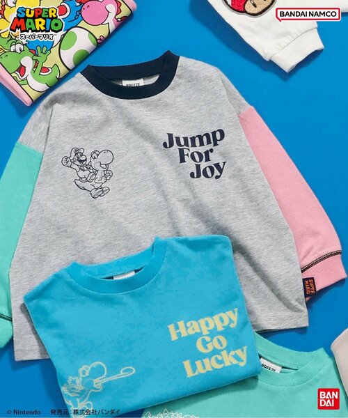 BANDAI(バンダイ)の「スーパーマリオ ボックスTシャツ(Tシャツ/カットソー・キッズ・ネイビー/オフホワイト/グリーン/ピンク/レインボー/ターコイズブルー・100/110/120/130/140/150)」の6枚目の写真