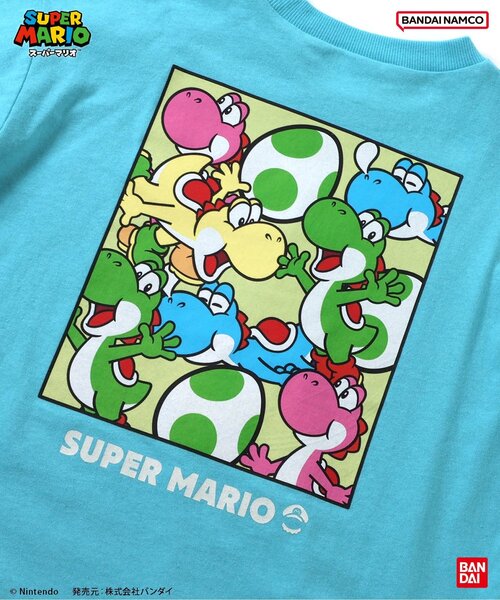 BANDAI(バンダイ)の「スーパーマリオ ボックスTシャツ(Tシャツ/カットソー・キッズ・ネイビー/オフホワイト/グリーン/ピンク/レインボー/ターコイズブルー・100/110/120/130/140/150)」の20枚目の写真