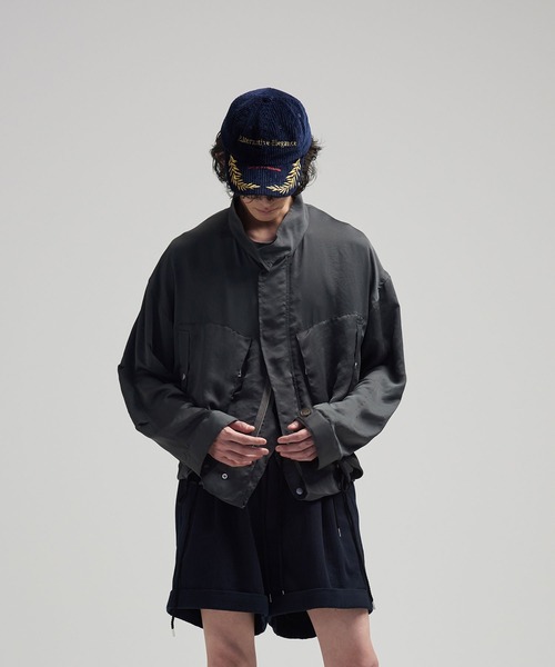 BED J.W. FORD（ベッドフォード）の「Satin Short Mods（ブルゾン・メンズ・グレー・0/1/2）」の2枚目の写真