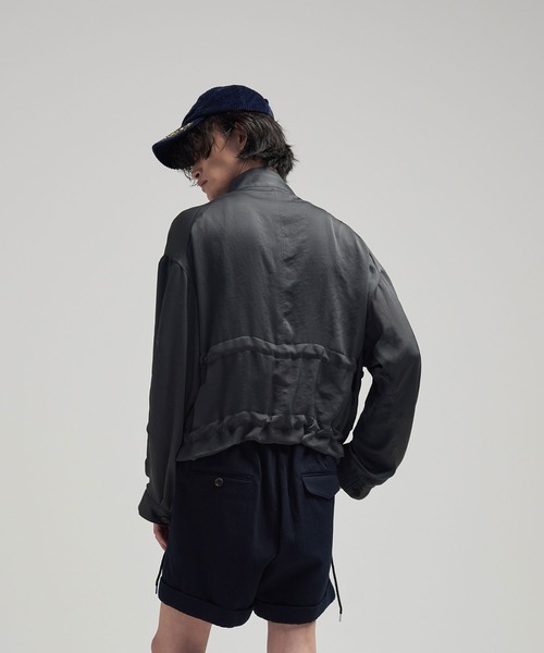 BED J.W. FORD（ベッドフォード）の「Satin Short Mods（ブルゾン・メンズ・グレー・0/1/2）」の4枚目の写真