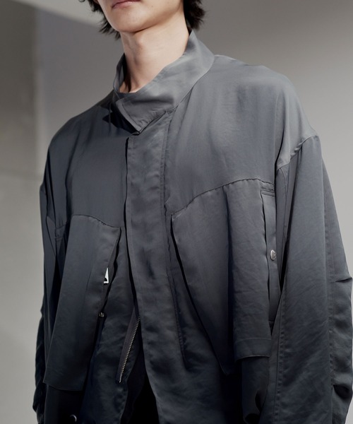 BED J.W. FORD（ベッドフォード）の「Satin Short Mods（ブルゾン・メンズ・グレー・0/1/2）」の5枚目の写真