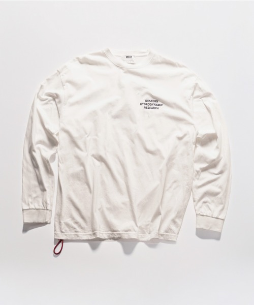 WESTERN HYDRODYNAMIC RESEARCH(ウェスタンハイドロダイナミックリサーチ)の「【Western Hydrodynamic Research/ウェスタン ハイドロダイナミック リサーチ】WORKER LS T JP JAPAN LIMITED バックプリント ブランドロゴ ワンポイント 刺繍 ロンT(Tシャツ/カットソー・メンズ・ホワイト系その他/ホワイト/ネイビー・LARGE/MEDIUM/X-LARGE)」の6枚目の写真
