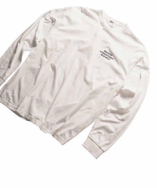 WESTERN HYDRODYNAMIC RESEARCH(ウェスタンハイドロダイナミックリサーチ)の「【Western Hydrodynamic Research/ウェスタン ハイドロダイナミック リサーチ】WORKER LS T JP JAPAN LIMITED バックプリント ブランドロゴ ワンポイント 刺繍 ロンT(Tシャツ/カットソー・メンズ・ホワイト系その他/ホワイト/ネイビー・LARGE/MEDIUM/X-LARGE)」の7枚目の写真