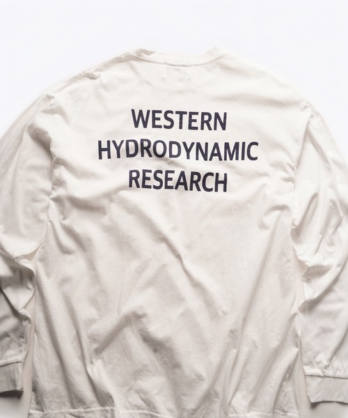 WESTERN HYDRODYNAMIC RESEARCH(ウェスタンハイドロダイナミックリサーチ)の「【Western Hydrodynamic Research/ウェスタン ハイドロダイナミック リサーチ】WORKER LS T JP JAPAN LIMITED バックプリント ブランドロゴ ワンポイント 刺繍 ロンT(Tシャツ/カットソー・メンズ・ホワイト系その他/ホワイト/ネイビー・LARGE/MEDIUM/X-LARGE)」の14枚目の写真