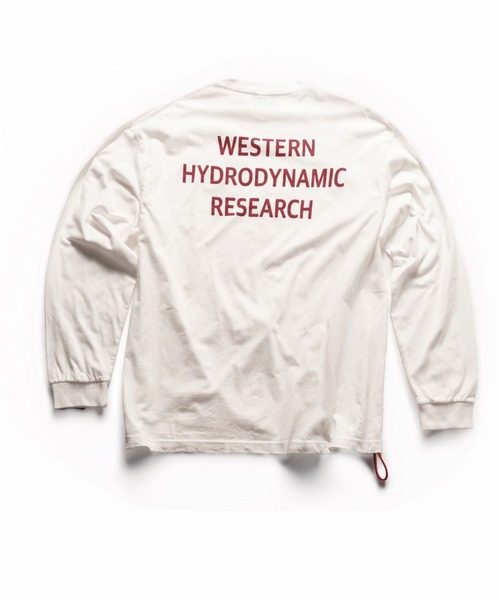 WESTERN HYDRODYNAMIC RESEARCH(ウェスタンハイドロダイナミックリサーチ)の「【Western Hydrodynamic Research/ウェスタン ハイドロダイナミック リサーチ】WORKER LS T JP JAPAN LIMITED バックプリント ブランドロゴ ワンポイント 刺繍 ロンT(Tシャツ/カットソー・メンズ・ホワイト系その他/ホワイト/ネイビー・LARGE/MEDIUM/X-LARGE)」の20枚目の写真
