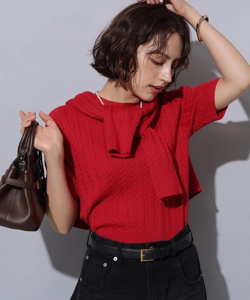 新品タグ付き　アルページュストーリー　ベロアニットジャケットアンサンブル 新品タグ付き アルページュストーリー ベロアニットジャケット