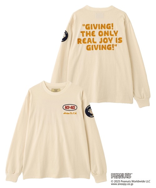 AVIREX(アヴィレックス)の「《AVIREX × PEANUTS》LONGSLEEVE T-SHIRT / ロングスリーブTシャツ / ピーナッツ / アヴィレックス(Tシャツ/カットソー・メンズ・チャコール/ナチュラル・XX-LARGE/X-LARGE/LARGE/MEDIUM)」の2枚目の写真