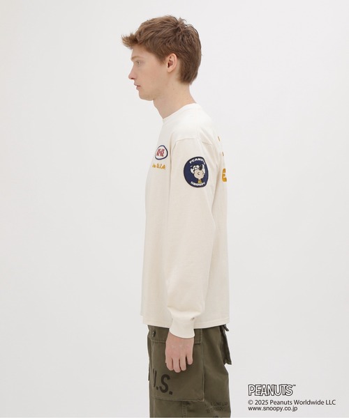 AVIREX(アヴィレックス)の「《AVIREX × PEANUTS》LONGSLEEVE T-SHIRT / ロングスリーブTシャツ / ピーナッツ / アヴィレックス(Tシャツ/カットソー・メンズ・チャコール/ナチュラル・XX-LARGE/X-LARGE/LARGE/MEDIUM)」の7枚目の写真