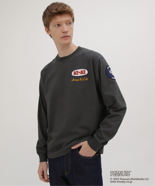 AVIREX(アヴィレックス)の「《AVIREX × PEANUTS》LONGSLEEVE T-SHIRT / ロングスリーブTシャツ / ピーナッツ / アヴィレックス(Tシャツ/カットソー・メンズ・チャコール/ナチュラル・XX-LARGE/X-LARGE/LARGE/MEDIUM)」の19枚目の写真