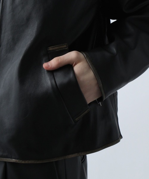 HARE（ハレ）の「フォームレスレザーブルゾン(HARE)（ブルゾン・メンズ・ブラック系その他/ブラック・SMALL/MEDIUM）」の11枚目の写真