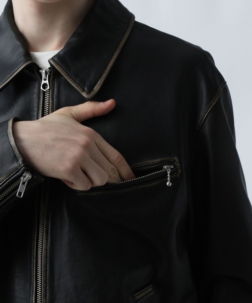 HARE（ハレ）の「フォームレスレザーブルゾン(HARE)（ブルゾン・メンズ・ブラック系その他/ブラック・SMALL/MEDIUM）」の15枚目の写真