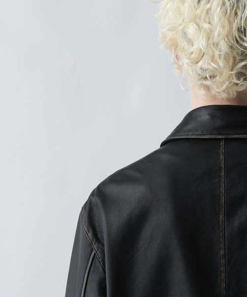 HARE（ハレ）の「フォームレスレザーブルゾン(HARE)（ブルゾン・メンズ・ブラック系その他/ブラック・SMALL/MEDIUM）」の6枚目の写真