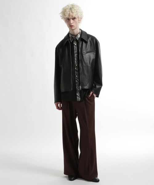 HARE（ハレ）の「フォームレスレザーブルゾン(HARE)（ブルゾン・メンズ・ブラック系その他/ブラック・SMALL/MEDIUM）」の3枚目の写真