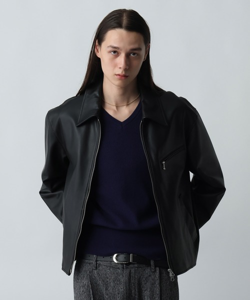 HARE（ハレ）の「フォームレスレザーブルゾン(HARE)（ブルゾン・メンズ・ブラック系その他/ブラック・SMALL/MEDIUM）」の4枚目の写真