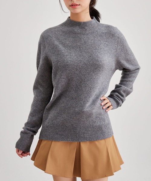 Lace Ladies(レースレディース)の「コットン ウール ハイネック ニット プルオーバー(ニット/セーター・レディース・ネイビー/グレー/アイボリー/ブラック・FREE)」の8枚目の写真