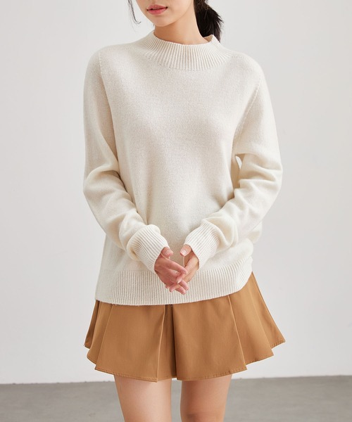 Lace Ladies(レースレディース)の「コットン ウール ハイネック ニット プルオーバー(ニット/セーター・レディース・ネイビー/グレー/アイボリー/ブラック・FREE)」の15枚目の写真