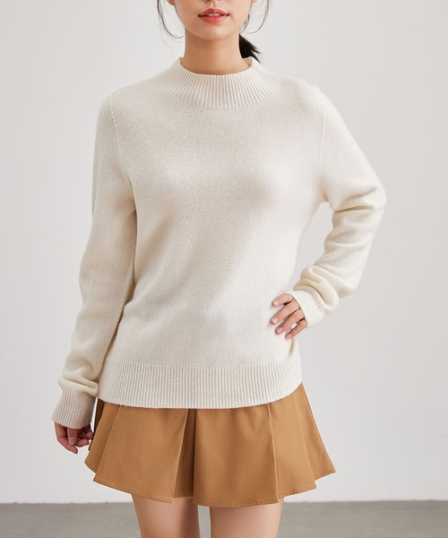 Lace Ladies(レースレディース)の「コットン ウール ハイネック ニット プルオーバー(ニット/セーター・レディース・ネイビー/グレー/アイボリー/ブラック・FREE)」の16枚目の写真
