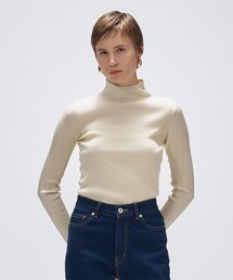 【手洗い可】シルクカシミヤ混ハイネックニット