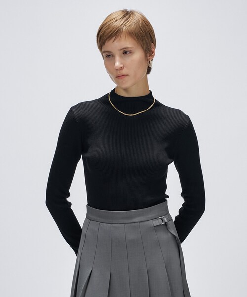 cloenc（クロエンス）の「【手洗い可】シルクカシミヤ混ハイネックニット（ニット/セーター・レディース・ブラック系8/グレー系4/ホワイト系9/ブラウン系8・02）」の3枚目の写真