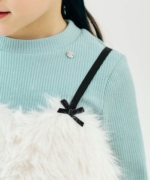 apres les cours（アプレレクール）の「【ジュニア対応】ペプラムファービスチェ2Pセット（Tシャツ/カットソー・キッズ・アイボリー/ミント・90/100/110/120/130/140）」の5枚目の写真