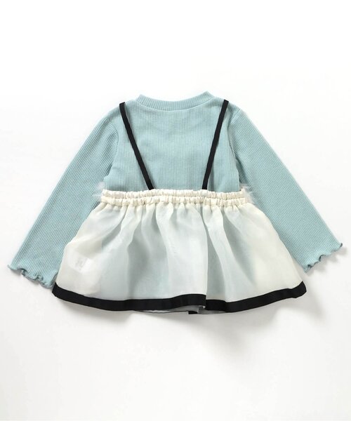 apres les cours（アプレレクール）の「【ジュニア対応】ペプラムファービスチェ2Pセット（Tシャツ/カットソー・キッズ・アイボリー/ミント・90/100/110/120/130/140）」の17枚目の写真